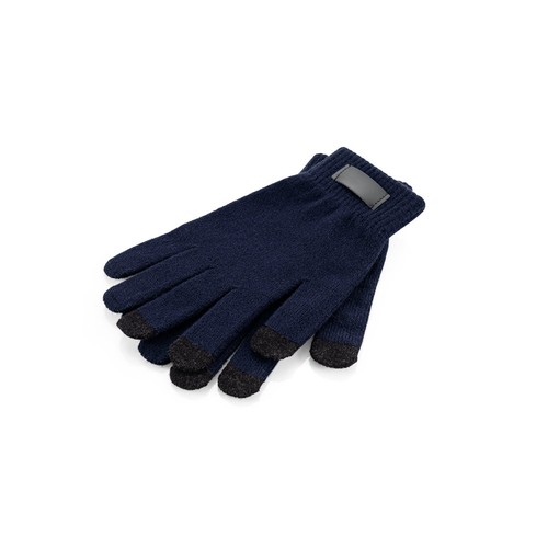 azul marino BURROW. Guantes de poliéster reciclado (100 % rPET) con puntas táctiles