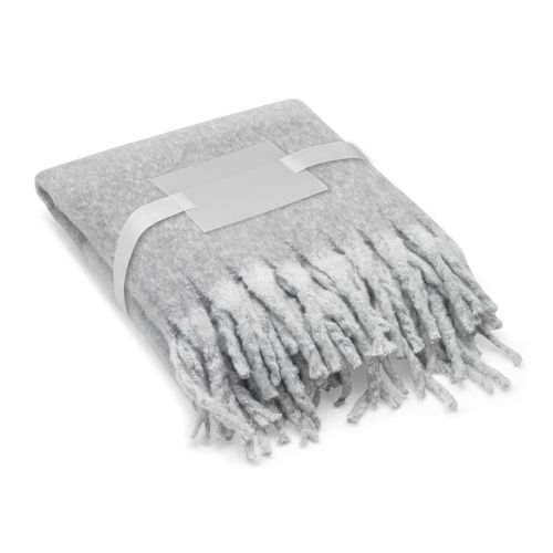 gray COMFY. Manta de poliéster reciclado (100 % rPET) (300 g/m²), con tacto de mohair