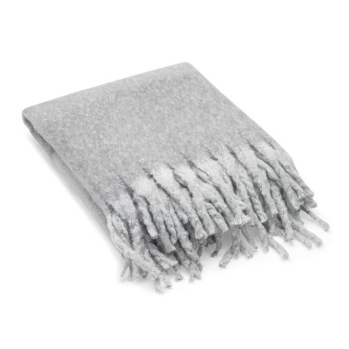 gray COMFY. Manta de poliéster reciclado (100 % rPET) (300 g/m²), con tacto de mohair