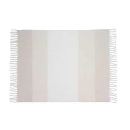 beis COMFY. Manta de poliéster reciclado (100 % rPET) (300 g/m²), con tacto de mohair