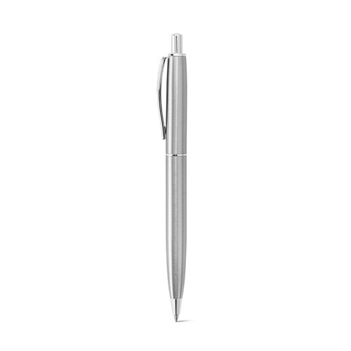 plateado DOOLI. Bolígrafo de acero inoxidable (53% reciclado), con cuerpo brillante