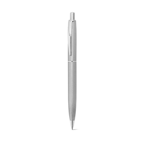 plateado DOOLI. Bolígrafo de acero inoxidable (53% reciclado), con cuerpo brillante