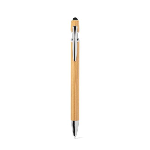 NEIL BAMBOO. Stylo à bille en bambou avec détails en aluminium chromé - 3