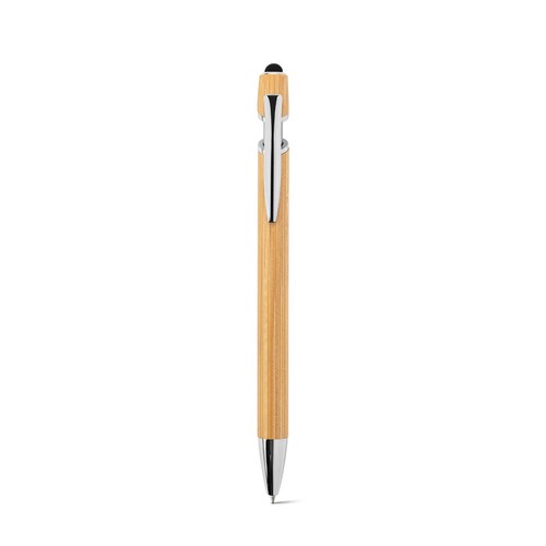 NEIL BAMBOO. Stylo à bille en bambou avec détails en aluminium chromé - 3