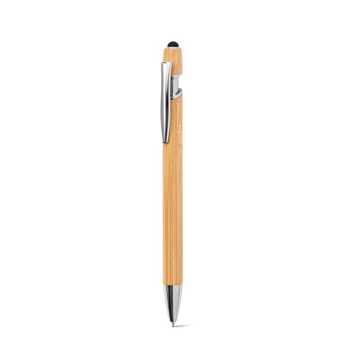 NEIL BAMBOO. Stylo à bille en bambou avec détails en aluminium chromé - 2