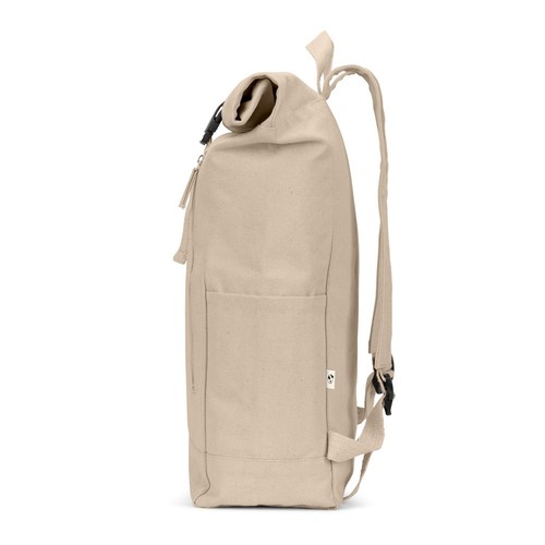natural SAINT. Mochila enrollable de algodón reciclado y poliéster reciclado (380 g/m²)
