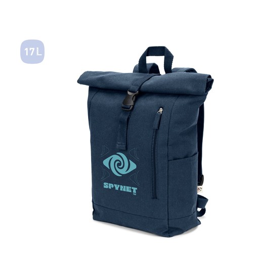 SAINT. MOCHILA ENROLLABLE DE ALGODÓN RECICLADO Y POLIÉSTER RECICLADO (380 G/M²)