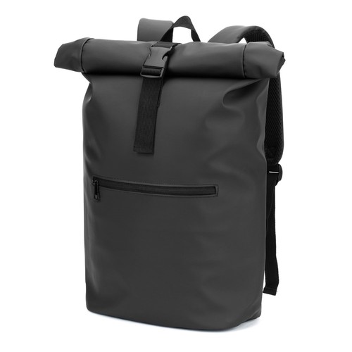 PORTLAND. Mochila enrollable de PU con bolsillo para portátil de 16