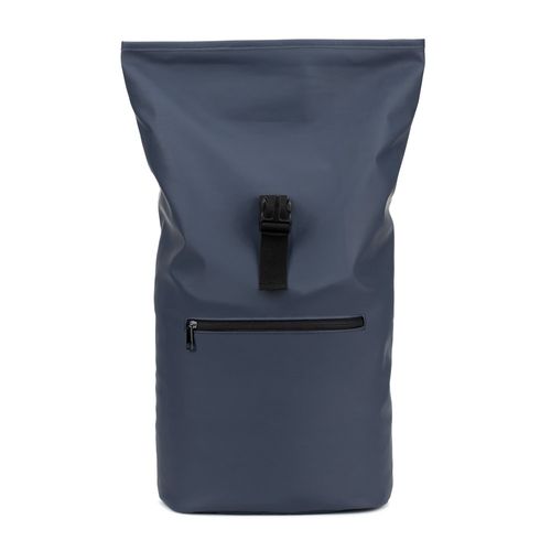 blue PORTLAND. Mochila enrollable de PU con bolsillo para portátil de 16