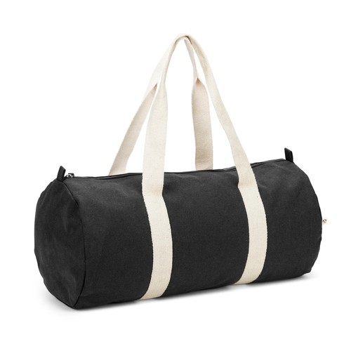 black SAINT SPORT. Bolsa de deporte de algodón reciclado y poliéster reciclado (380 g/m²)