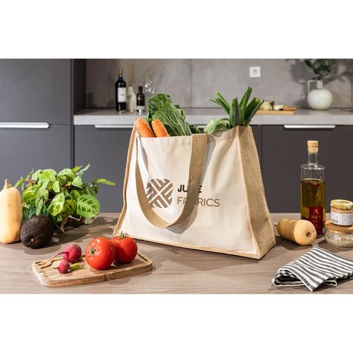HELSINQUE. Sac en toile (320 g/m²), avec fond et côtés en jute laminé (350 g/m²) dans des tons naturels - 4