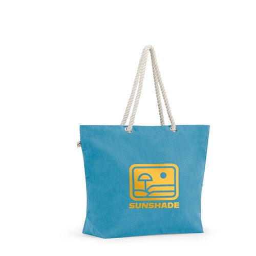 ATHENS. BOLSA DE PLAYA EN ALGODÓN RECICLADO (70%) Y POLIÉSTER RECICLADO (30%) (220 G/M²)