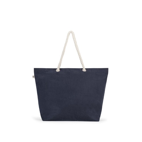 blue ATHENS. Bolsa de playa en algodón reciclado (70%) y poliéster reciclado (30%) (220 g/m²)
