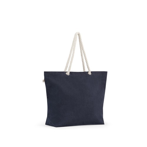 blue ATHENS. Bolsa de playa en algodón reciclado (70%) y poliéster reciclado (30%) (220 g/m²)