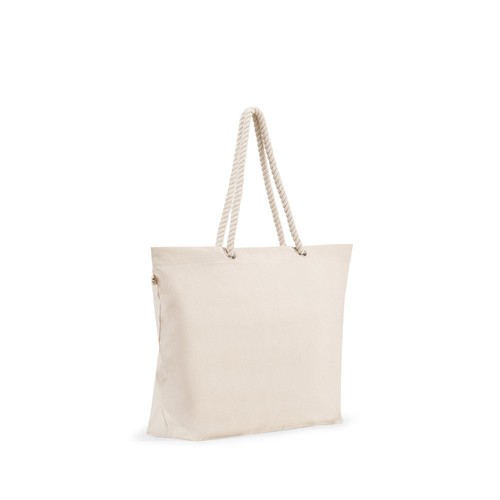 luz natural ATHENS. Bolsa de playa en algodón reciclado (70%) y poliéster reciclado (30%) (220 g/m²)