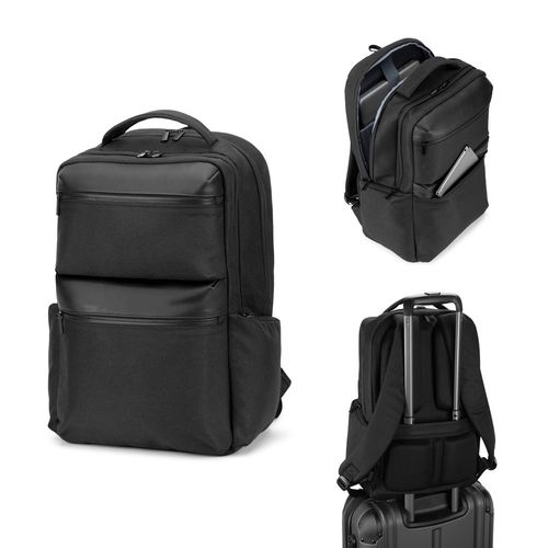 COPENHAGEN. Sac à dos en sergé recyclé et déperlant avec deux grandes poches avant 17'3" - 1