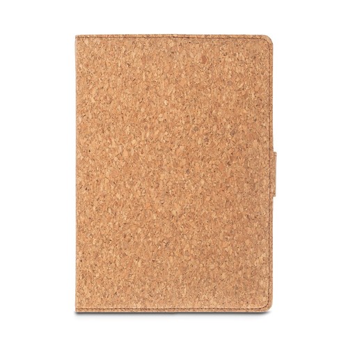 FIELDING. Carpeta A5 de corcho y poliéster reciclado (100% rPET) con bloc de notas extraíble