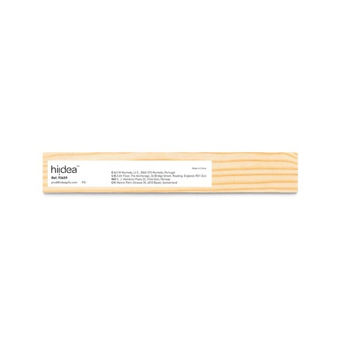 luz natural WESLEY 15. Regla de madera de pino con escala de 15 cm
