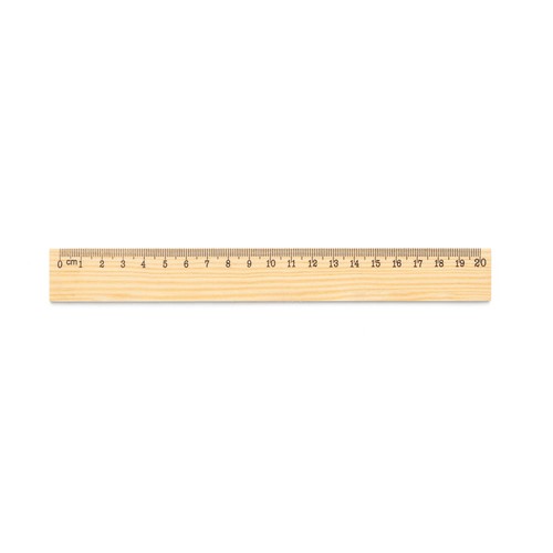 WESLEY 20. Regla de madera de pino con escala de 20 cm