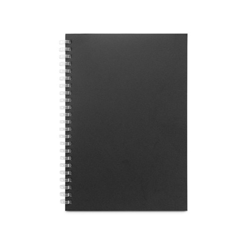 black SCHILLER. Bloc de notas A5 con tapa flexible, fabricado con papel 100% reciclado