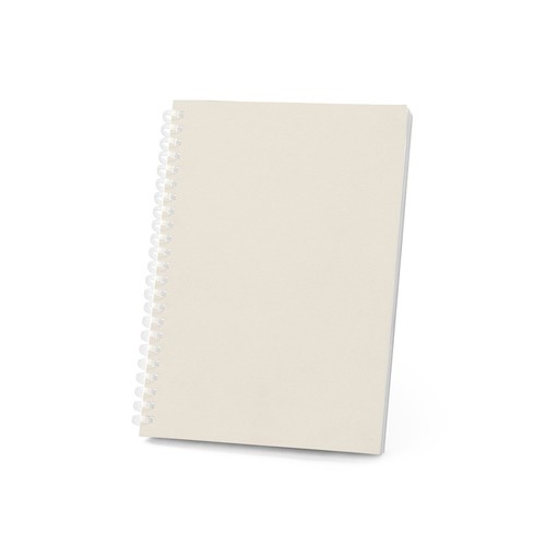 gris claro SCHILLER. Bloc de notas A5 con tapa flexible, fabricado con papel 100% reciclado