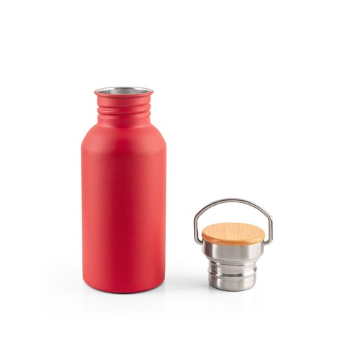 red EWING. Botella de acero inoxidable de pared simple (90% reciclada)