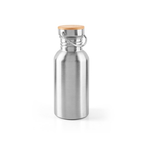 plateado satinado EWING. Botella de acero inoxidable de pared simple (90% reciclada)