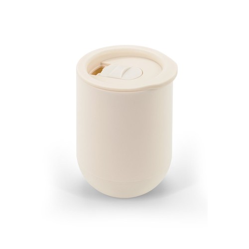 blanco pastel ADLINGTON. Vaso de viaje de PP con aislamiento de aire de doble pared