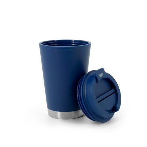 azul marino FIGLIOLI. Vaso de viaje de PP de doble pared a prueba de fugas