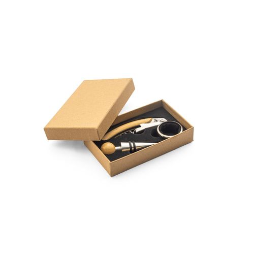 SAVORY. Set à vin en bambou et acier inoxydable - 2