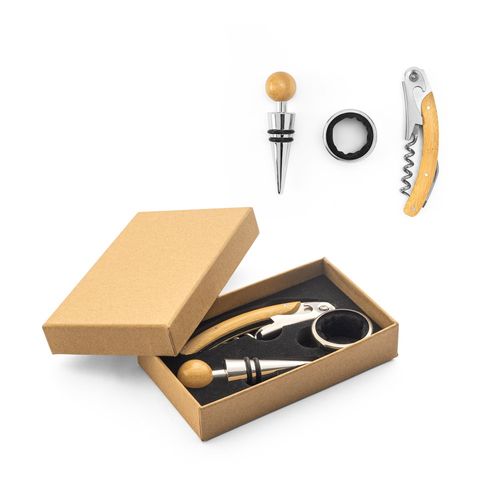 SAVORY. Set à vin en bambou et acier inoxydable - 1