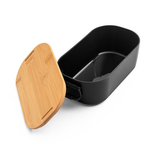 black MAHLEB. Caja hermética de PP con tapa de bambú