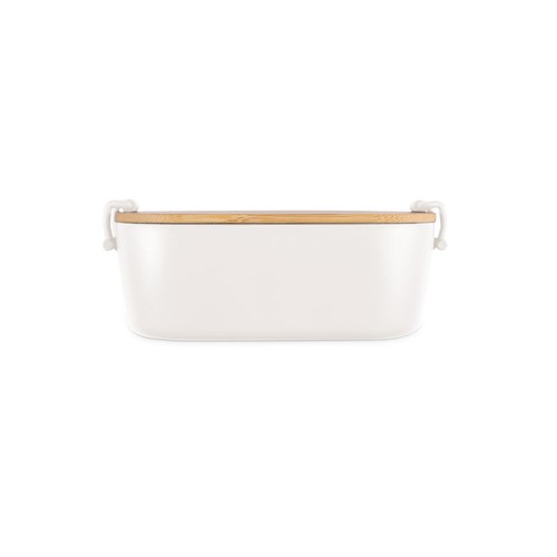 white MAHLEB. Caja hermética de PP con tapa de bambú