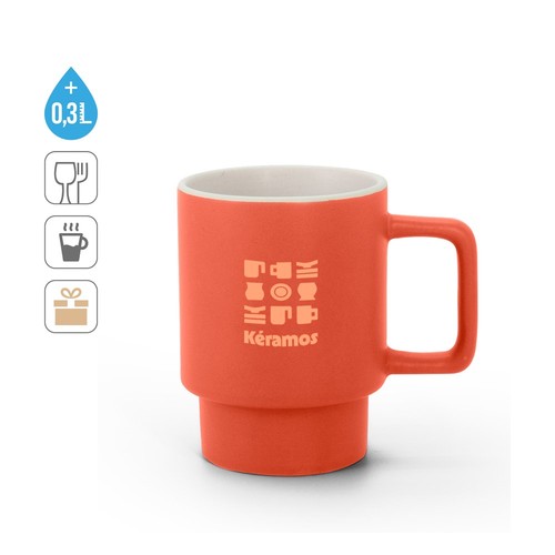 KUERTEN. TAZA DE CERÁMICA CON ACABADO MATE, 330 ML