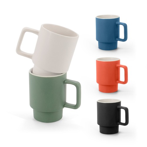 KUERTEN. TAZA DE CERÁMICA CON ACABADO MATE, 330 ML