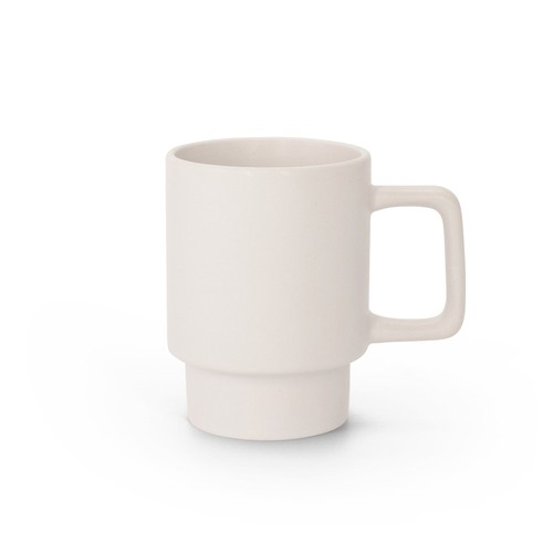 blanco pastel KUERTEN. Taza de cerámica con acabado mate, 330 mL