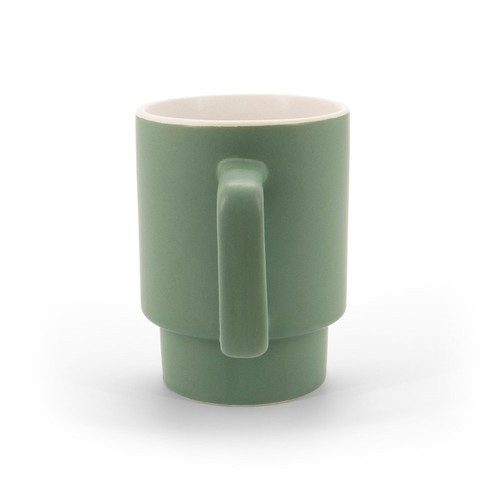 verde militar KUERTEN. Taza de cerámica con acabado mate, 330 mL