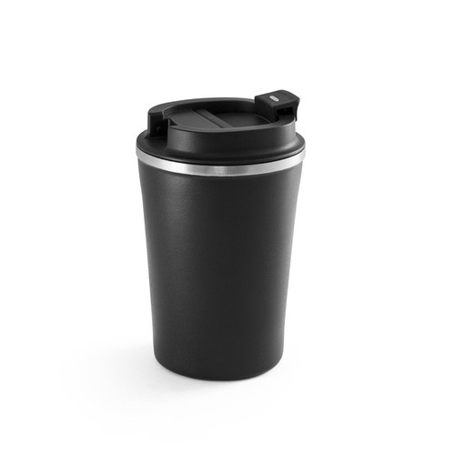 black PHELPS CERAMIC. Taza de viaje de acero inoxidable con acabado interior de cerámica de 470 ml