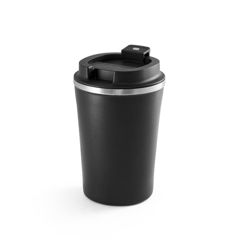 black PHELPS CERAMIC. Taza de viaje de acero inoxidable con acabado interior de cerámica de 470 ml