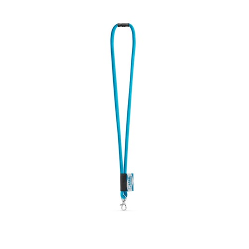 azul claro WISBECH. SET Lanyard TUBE Long (Ø 7 mm) con mosquetón de gatillo de 9 mm y cierre de seguridad de Ø 7 mm