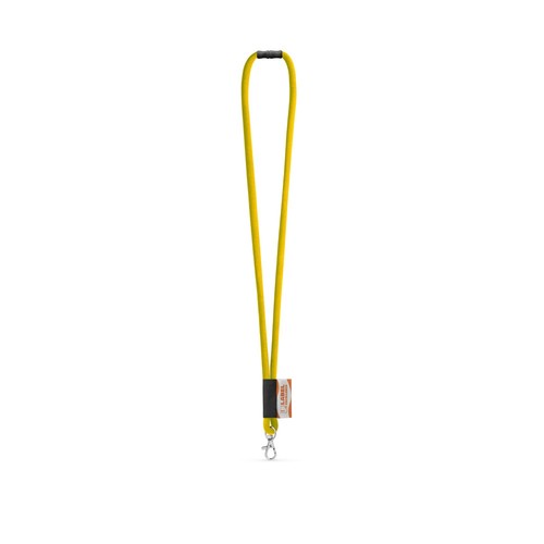 yellow WISBECH. SET Lanyard TUBE Long (Ø 7 mm) con mosquetón de gatillo de 9 mm y cierre de seguridad de Ø 7 mm