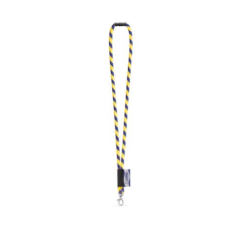 amarillo fluo/azulón WISBECH. SET Lanyard TUBE Long (Ø 7 mm) con mosquetón de gatillo de 9 mm y cierre de seguridad de Ø 7 mm