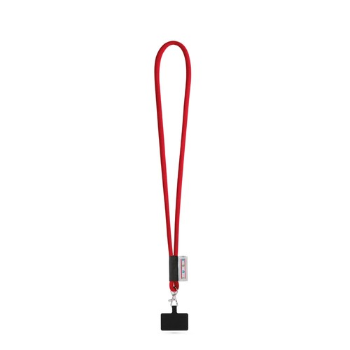 red GOSPORT. SET Lanyard TUBE Long (Ø 7 mm) con mosquetón de gatillo de 9 mm y soporte para teléfono móvil