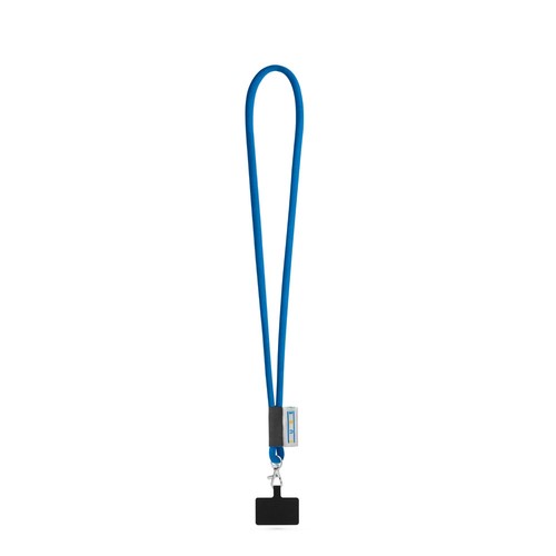 blue GOSPORT. SET Lanyard TUBE Long (Ø 7 mm) con mosquetón de gatillo de 9 mm y soporte para teléfono móvil