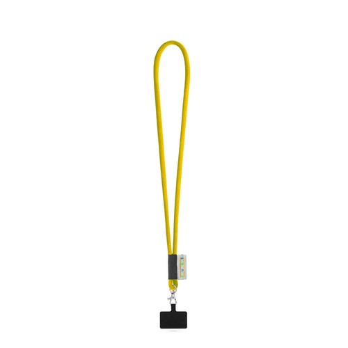 yellow GOSPORT. SET Lanyard TUBE Long (Ø 7 mm) con mosquetón de gatillo de 9 mm y soporte para teléfono móvil