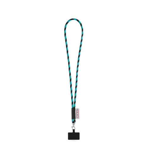 negro/azul claro GOSPORT. SET Lanyard TUBE Long (Ø 7 mm) con mosquetón de gatillo de 9 mm y soporte para teléfono móvil