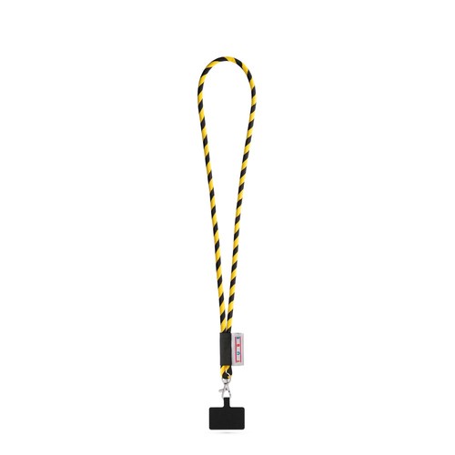 negro/amarillo GOSPORT. SET Lanyard TUBE Long (Ø 7 mm) con mosquetón de gatillo de 9 mm y soporte para teléfono móvil