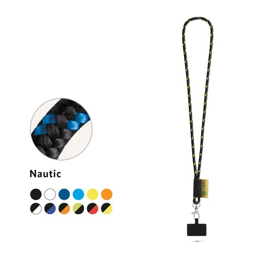 STAFFORD. SET CORDÓN NAUTIC LARGO (Ø 7 MM) CON MOSQUETÓN DE 9 MM Y SOPORTE PARA TELÉFONO MÓVIL