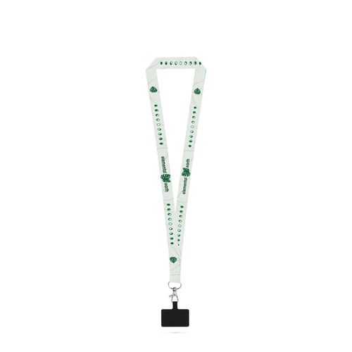 EPSOM. Lanyard de sublimation en polyester recyclé (100% rPET) avec mousqueton, fermoir de sécurité et support pour smartphone - 2