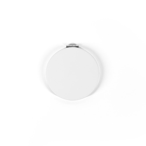 white FREYA. Espejo redondo de doble cara con exterior de PU mate